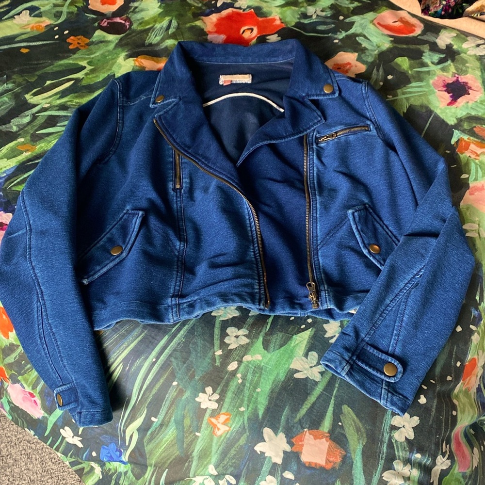 Pilcro denim Moto jacket size L